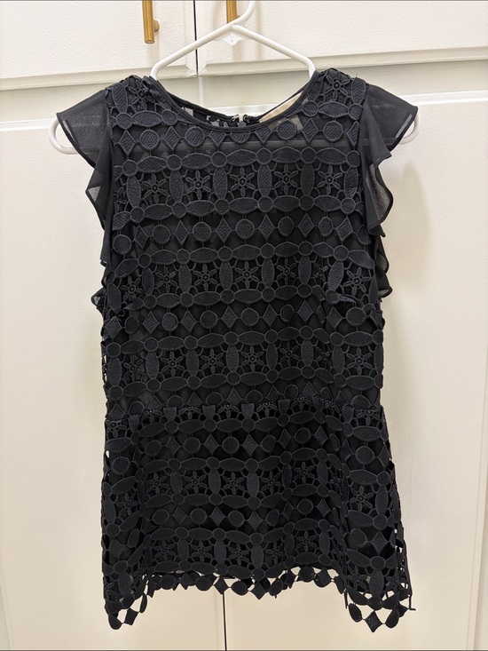 MICHAEL Michael Kors Tops - MICHAEL Michael Kors Black Crochet Overlay Sleeveless Top